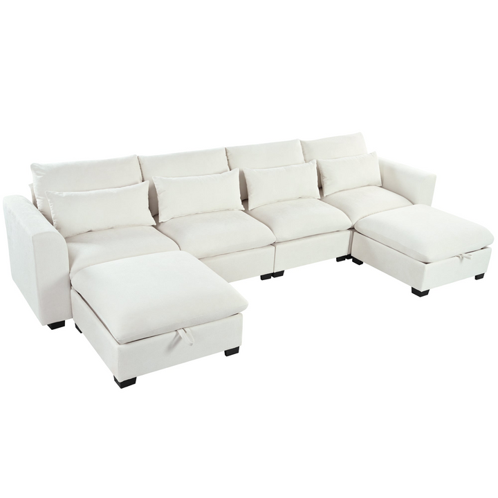 Buy farmhouse furniture Bluebell Cottage • Blue U-shaped American Farmhouse Style Sofa Couch Sectional Daybed - Modern Cottage Farmhouse Furniture