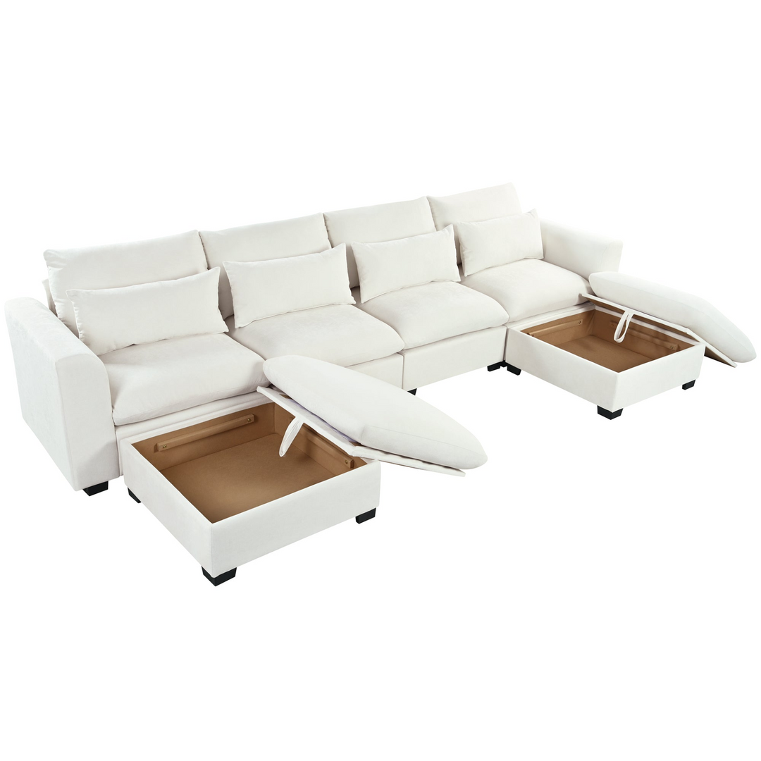Buy farmhouse furniture Bluebell Cottage • Blue U-shaped American Farmhouse Style Sofa Couch Sectional Daybed - Modern Cottage Farmhouse Furniture