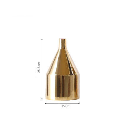 Buy farmhouse furniture Le Locri | Modern Mediterranean Gold Luxury Vase - Modern Cottage Farmhouse Furniture