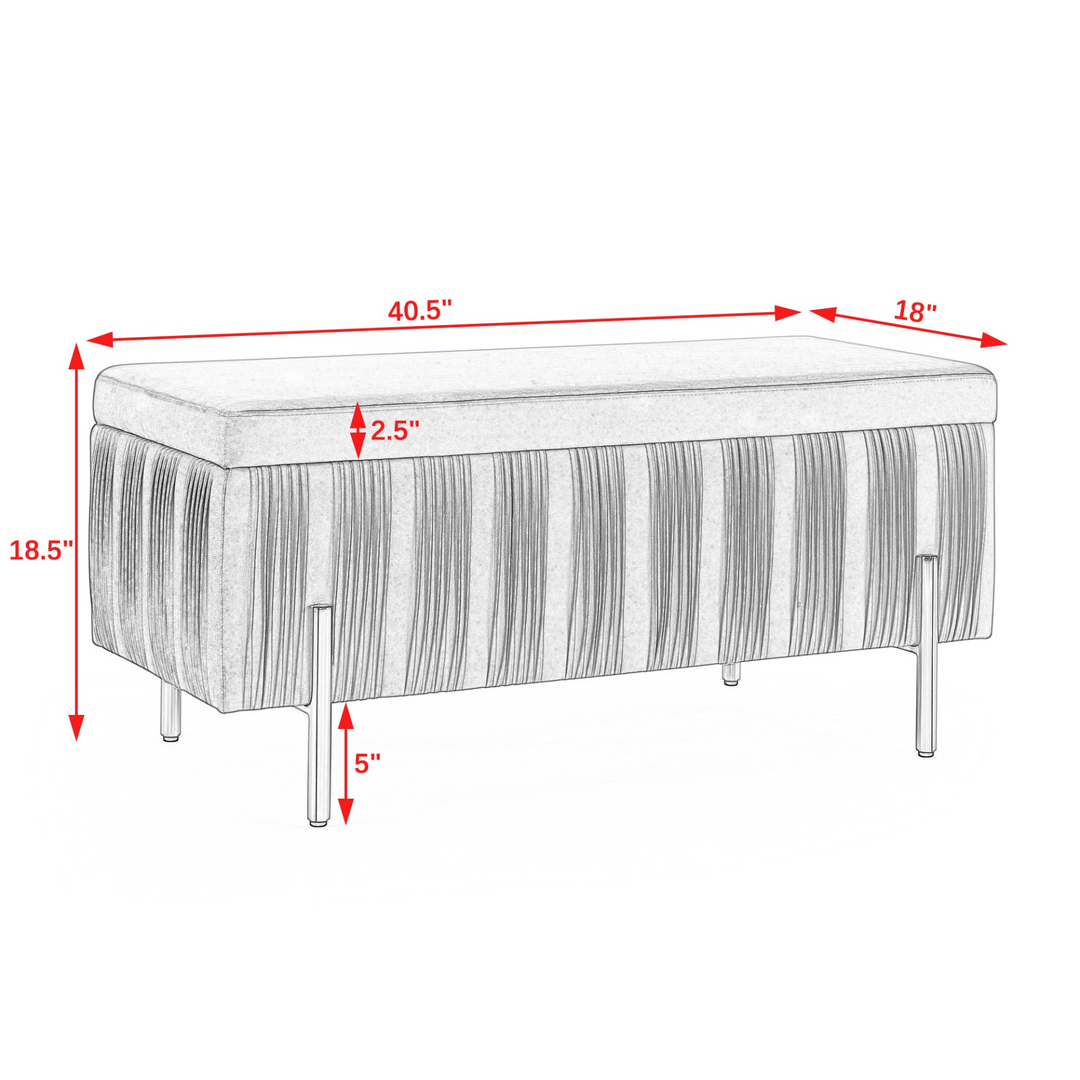 Buy farmhouse furniture Elegant Boho Upholstered Velvet Storage Bench Ottoman with Cedar Wood Veneer - Modern Cottage Farmhouse Furniture