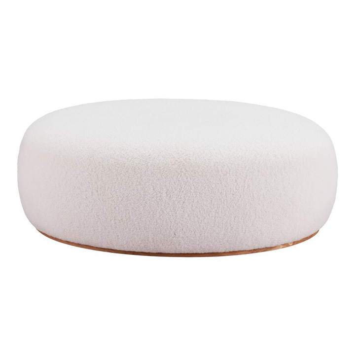 Buy farmhouse furniture Amber White Sherpa Ottoman | Plush Teddy Fabric Luxury Footrest | Supports 330 lbs - Modern Cottage Farmhouse Furniture