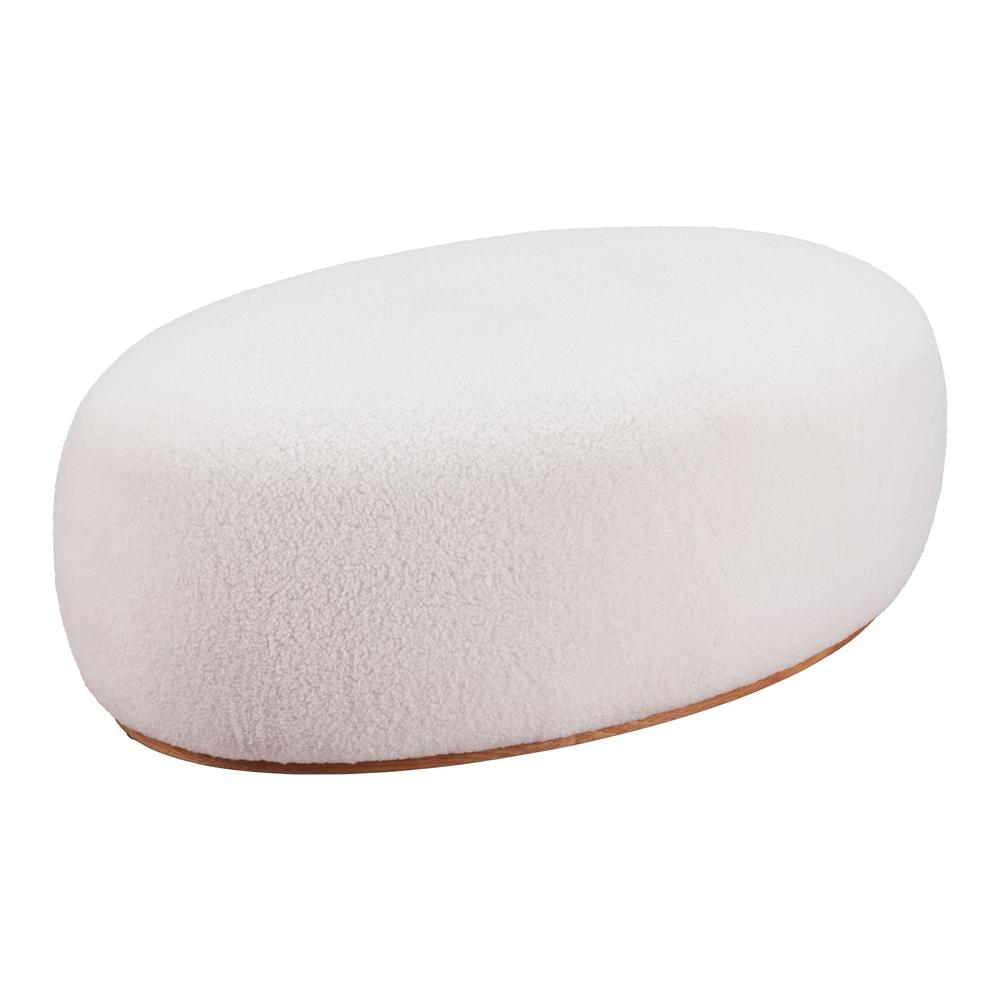 Buy farmhouse furniture Amber White Sherpa Ottoman | Plush Teddy Fabric Luxury Footrest | Supports 330 lbs - Modern Cottage Farmhouse Furniture