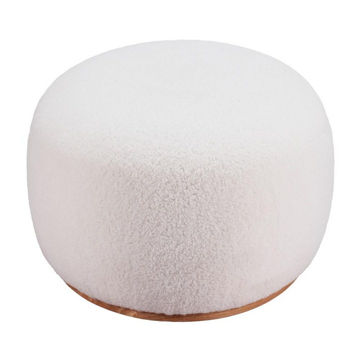 Buy farmhouse furniture Amber White Sherpa Ottoman | Plush Teddy Fabric Luxury Footrest | Supports 330 lbs - Modern Cottage Farmhouse Furniture