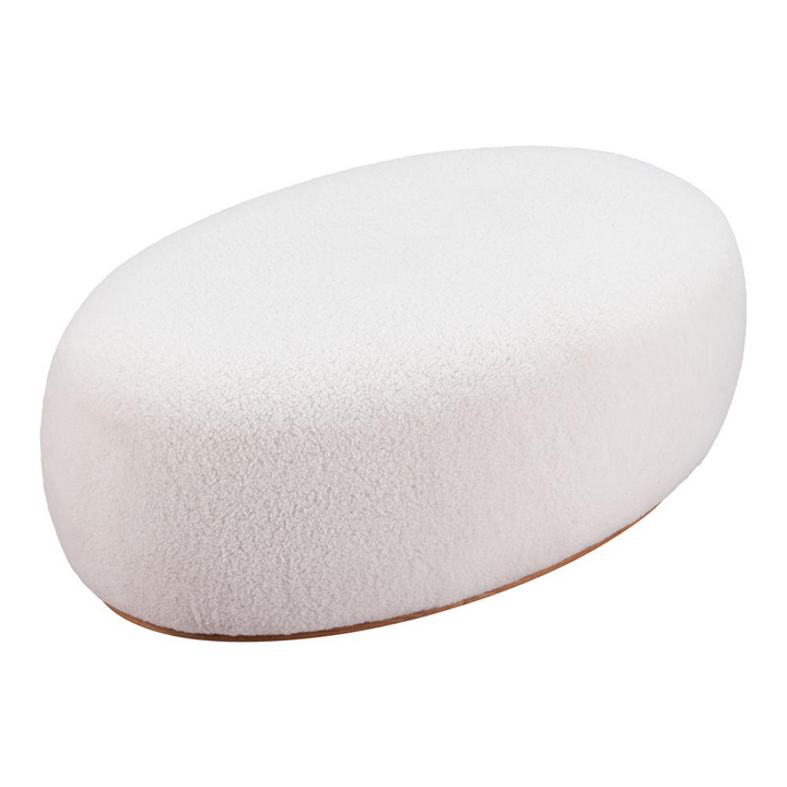 Buy farmhouse furniture Amber White Sherpa Ottoman | Plush Teddy Fabric Luxury Footrest | Supports 330 lbs - Modern Cottage Farmhouse Furniture