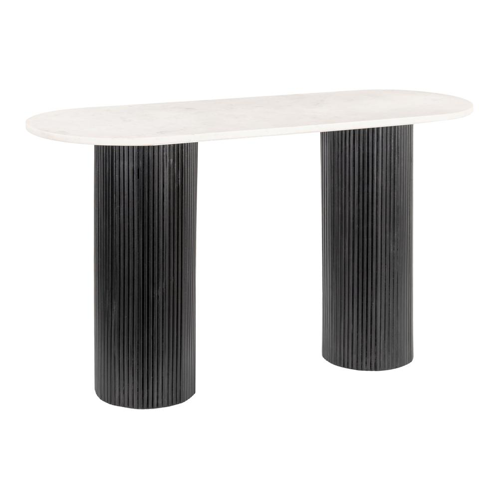 Buy farmhouse furniture Izola Foyer Farmhouse Console Table White &amp; Black - Modern Cottage Farmhouse Furniture