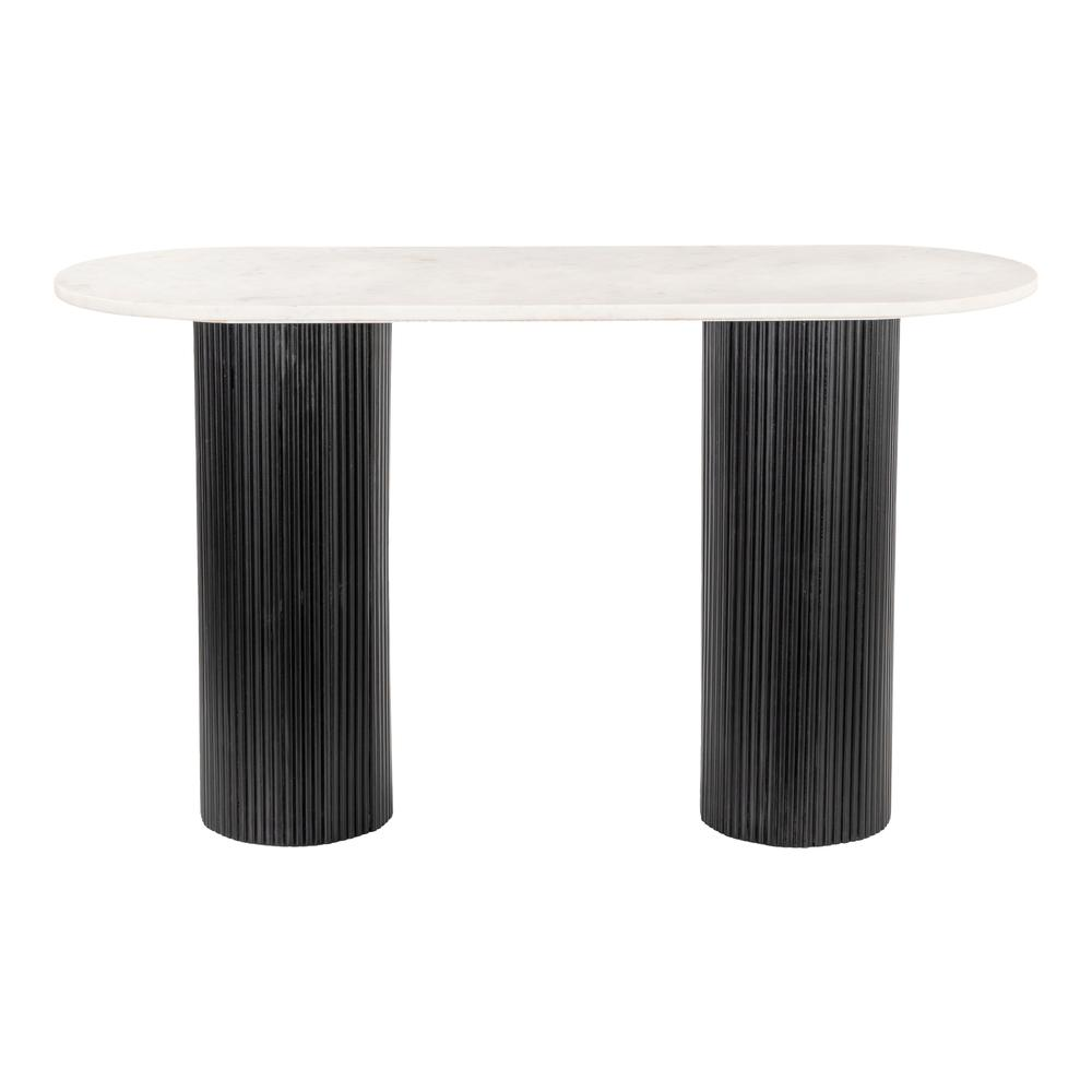 Buy farmhouse furniture Izola Foyer Farmhouse Console Table White &amp; Black - Modern Cottage Farmhouse Furniture