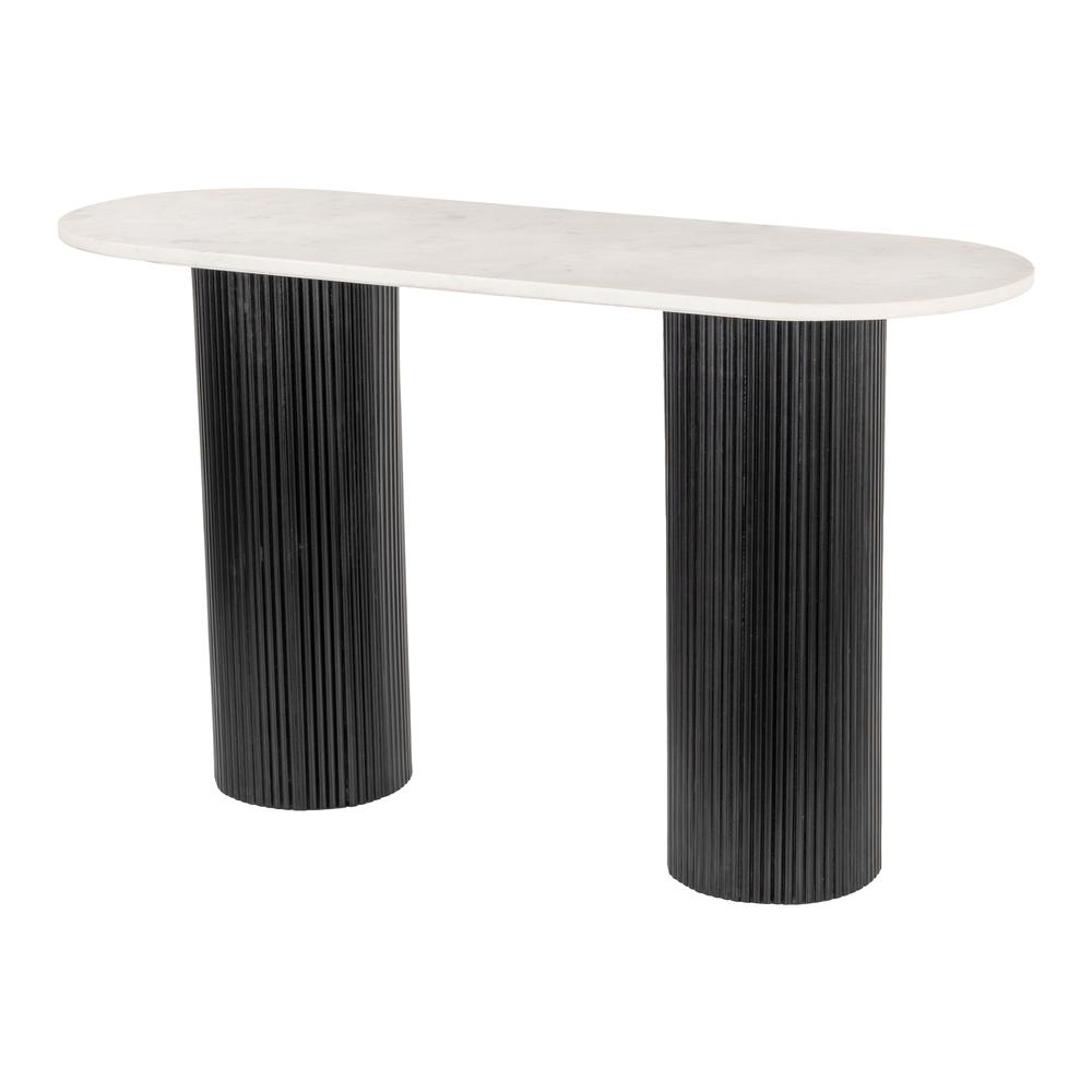 Buy farmhouse furniture Izola Foyer Farmhouse Console Table White &amp; Black - Modern Cottage Farmhouse Furniture