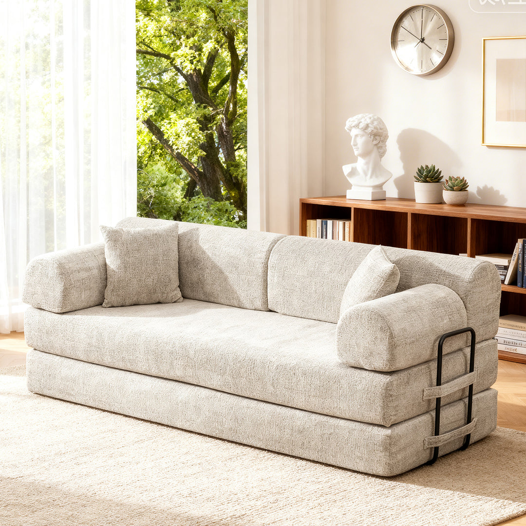 Buy farmhouse furniture Camel • Convertible Boucle Modern Cottage Farmhouse Style Sleeper Sofa Bed - Modern Cottage Farmhouse Furniture
