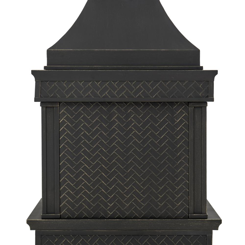 Buy farmhouse furniture Sunjoy Heirloom Slate Wood Burning Fireplace - Black - Modern Cottage Farmhouse Furniture