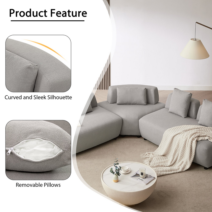 Buy farmhouse furniture Le Verona | Modern Modular Luxury Grey Italian Contemporary Sofa Sectional - Modern Cottage Farmhouse Furniture