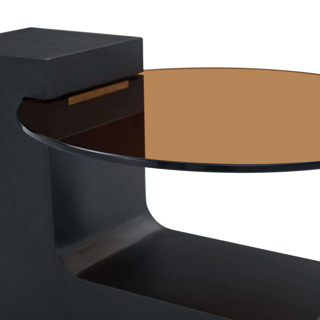 Buy farmhouse furniture Black Modern Cottage Farmhouse Double-Layer Round Coffee Table - Modern Cottage Farmhouse Furniture