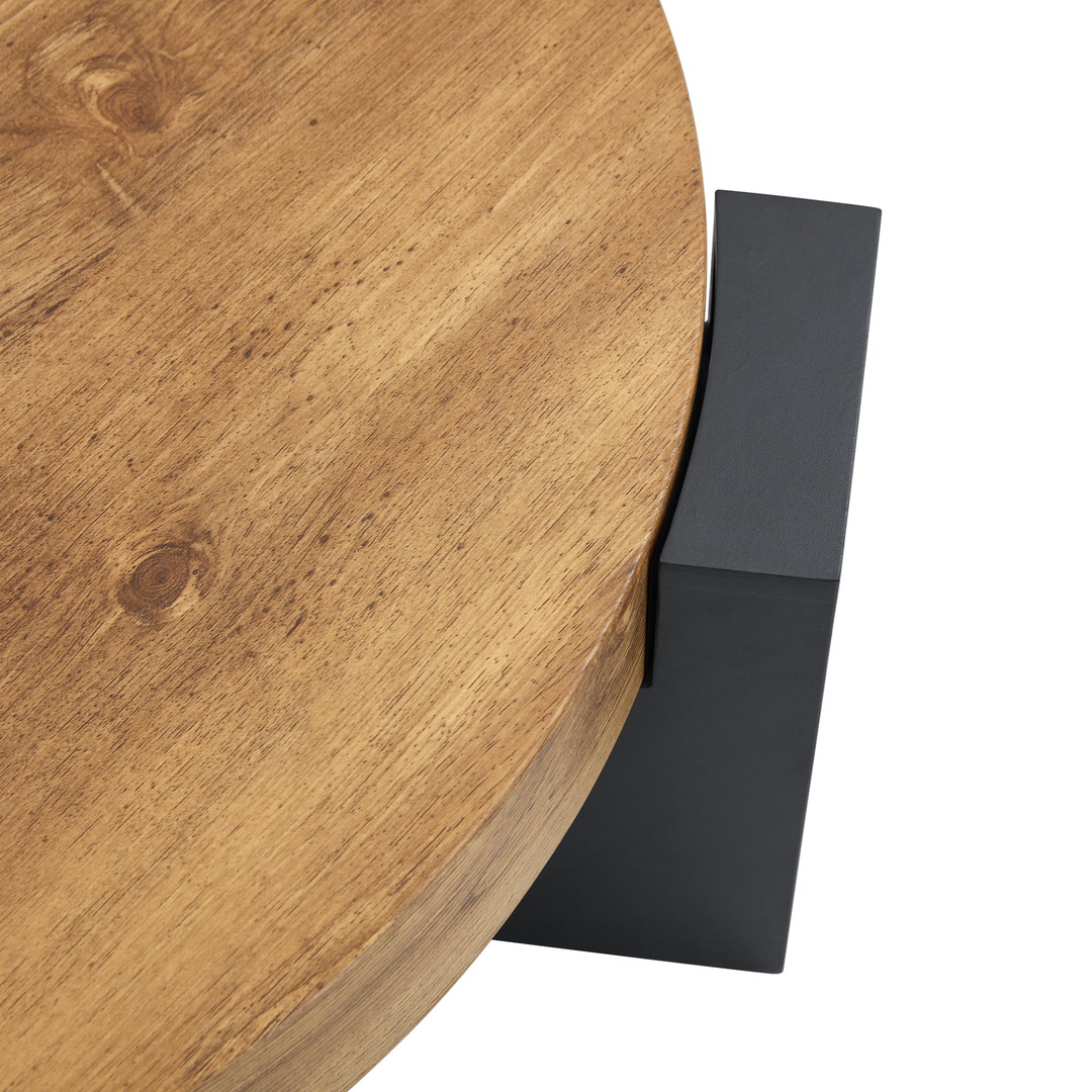 Buy farmhouse furniture Black Modern Cottage Farmhouse Double-Layer Round Coffee Table - Modern Cottage Farmhouse Furniture