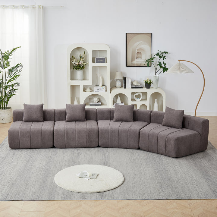 Buy farmhouse furniture The Valencia Gray Vista Sofa Section Sectional - Modern Cottage Farmhouse Furniture