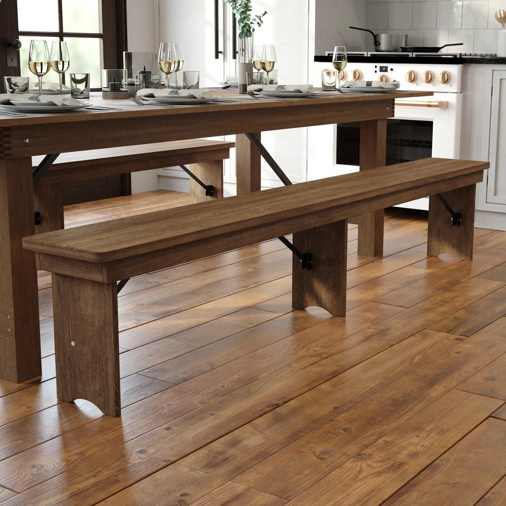 Buy farmhouse furniture La Amor Mediterranean Farmhouse Style Folding Dining Bench - Modern Cottage Farmhouse Furniture