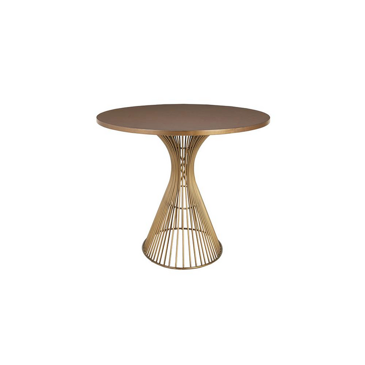 Buy farmhouse furniture Mid-Century Modern Oval Dining Table - Seats 6, Golden Bronze Top with Antique Bronze Wire Frame - Modern Cottage Farmhouse Furniture