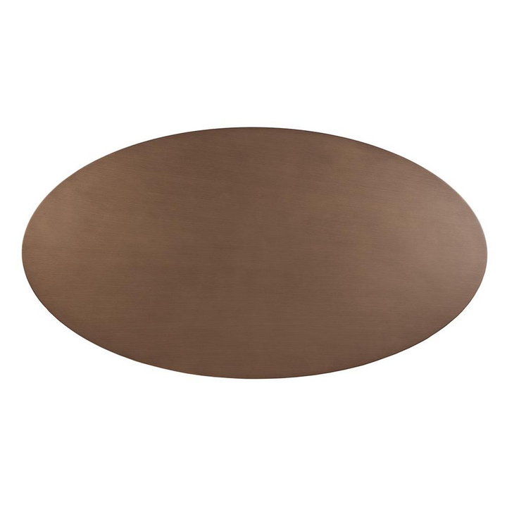 Buy farmhouse furniture Mid-Century Modern Oval Dining Table - Seats 6, Golden Bronze Top with Antique Bronze Wire Frame - Modern Cottage Farmhouse Furniture