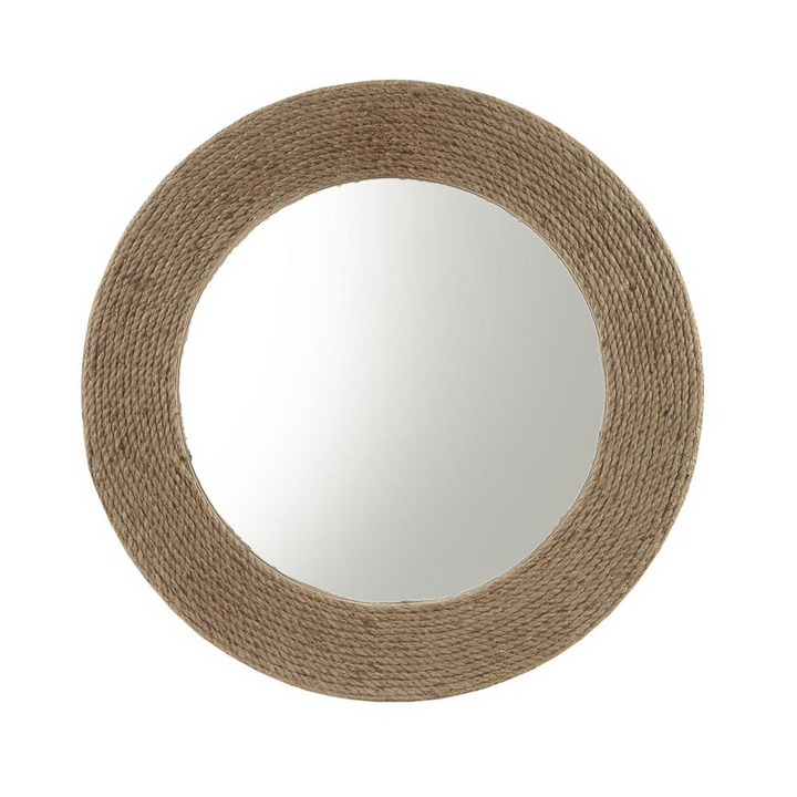 Buy farmhouse furniture Natural Jute Rope Round Wall Mirror 26" - Modern Cottage Farmhouse Furniture