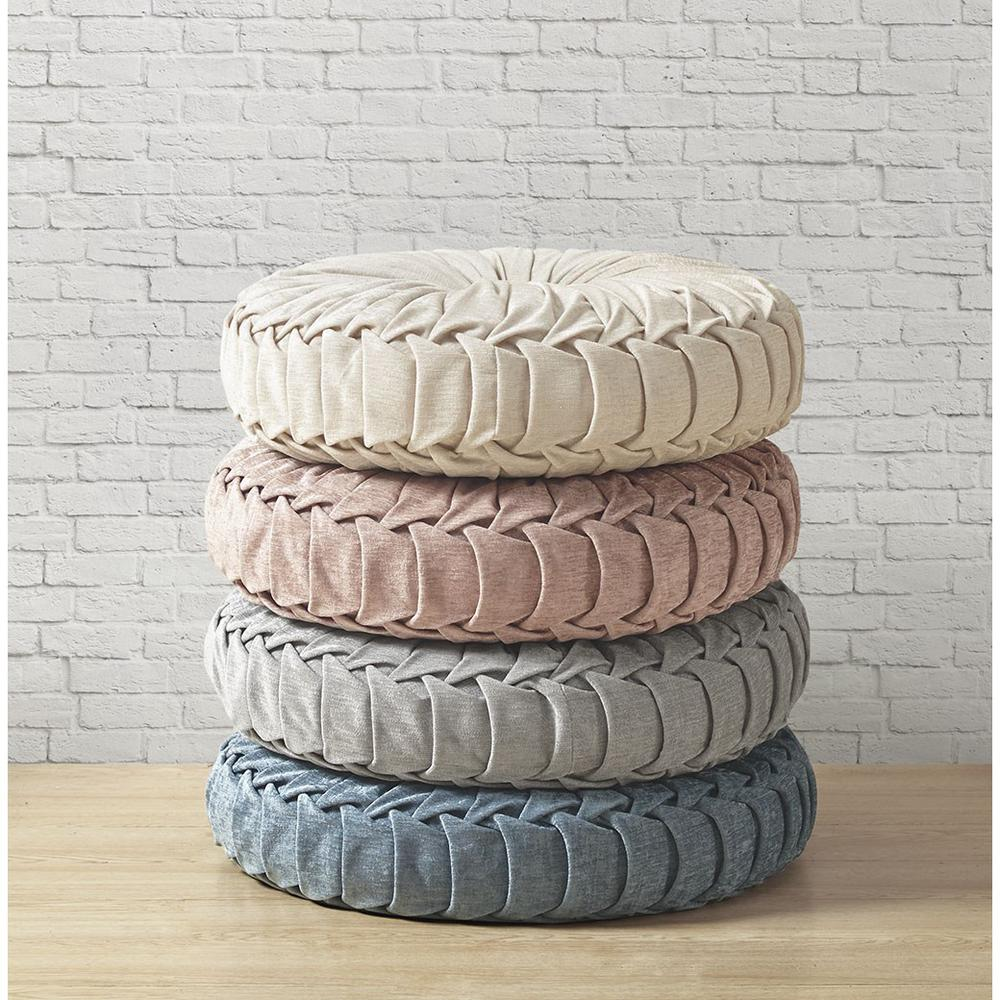 Buy farmhouse furniture Poly Chenille Round Floor Pillow Cushion - Modern Cottage Farmhouse Furniture