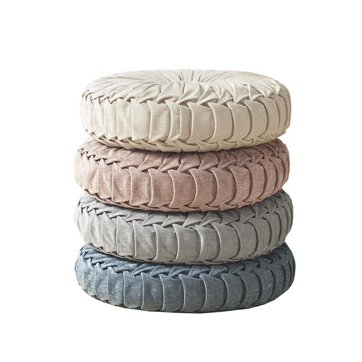 Buy farmhouse furniture Poly Chenille Round Floor Pillow Cushion - Modern Cottage Farmhouse Furniture