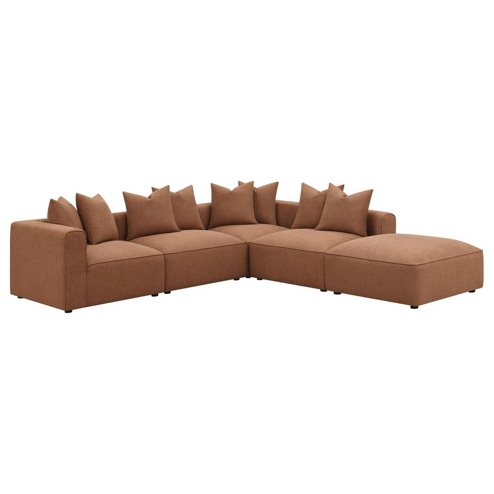 Buy farmhouse furniture Terrano Terracotta Contemporary Modular 6-piece Upholstered Modular Sofa Sectional - Modern Cottage Farmhouse Furniture
