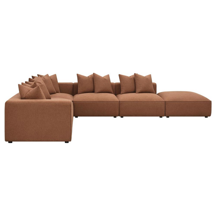 Buy farmhouse furniture Terrano Terracotta Contemporary Modular 6-piece Upholstered Modular Sofa Sectional - Modern Cottage Farmhouse Furniture