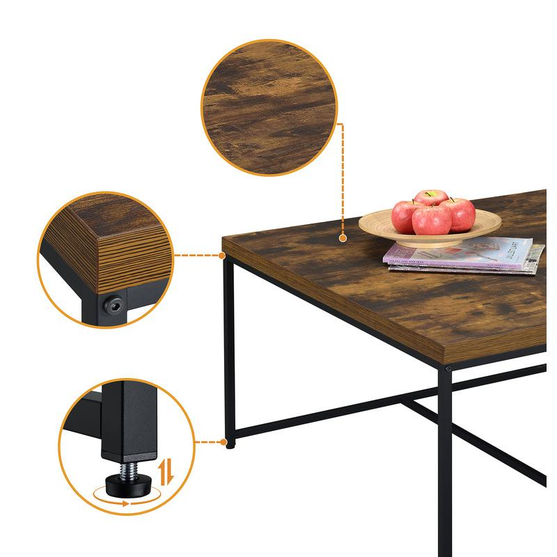 Buy farmhouse furniture Caitlin Weathered Oak Wood Grain 5 Piece Coffee Table Set - Modern Cottage Farmhouse Furniture