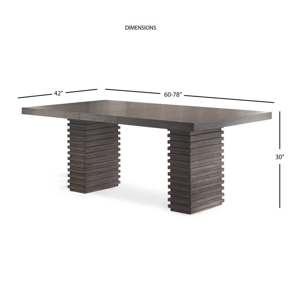 Buy farmhouse furniture Mila Dining Table - Modern Trestle Base, Washed Grey Finish, Extendable to 78" with 18" Leaf - Modern Cottage Farmhouse Furniture