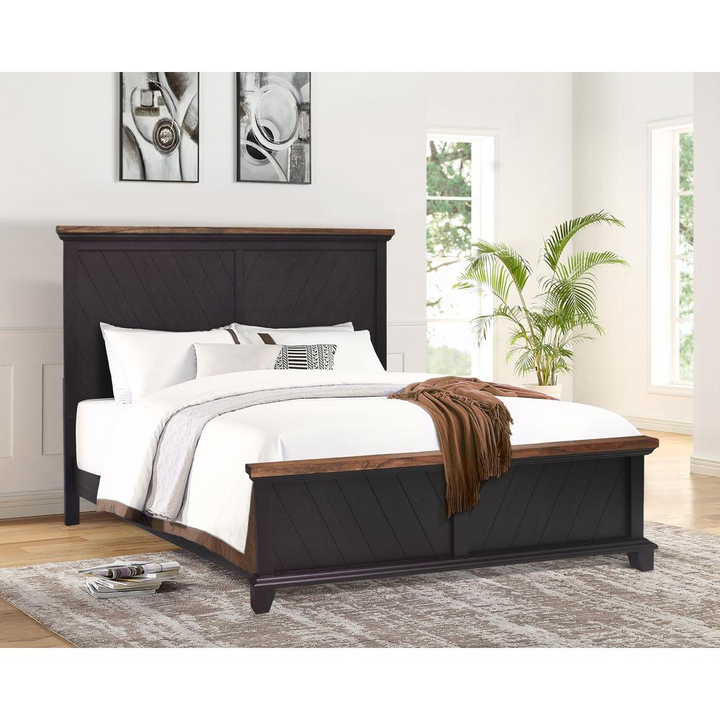 Buy farmhouse furniture Casa Verona Mediterranean Farmhouse Solid Wood Queen Bed - Modern Cottage Farmhouse Furniture