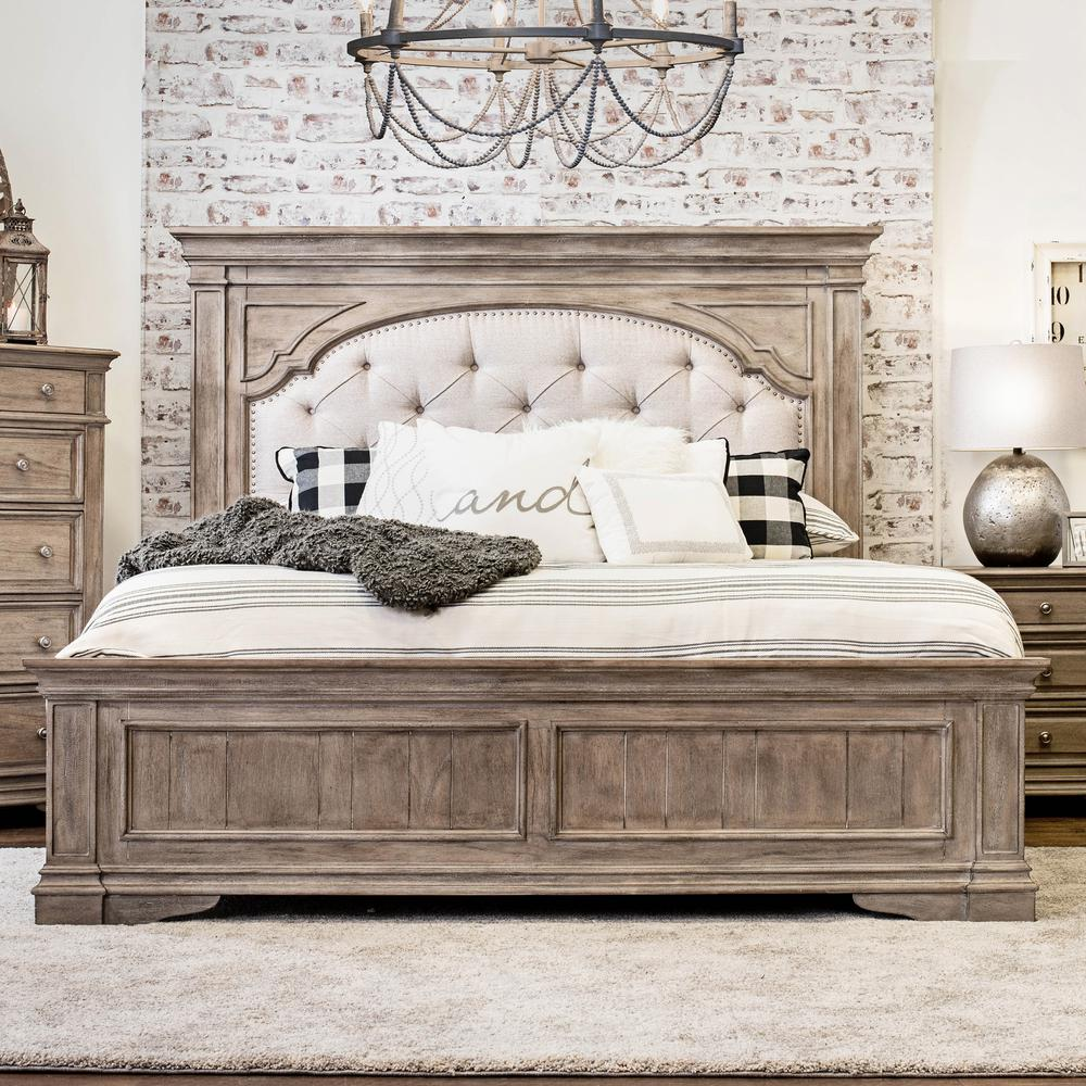 Buy farmhouse furniture Highland Park Mediterranean Farmhouse Queen Bed - Driftwood - Modern Cottage Farmhouse Furniture