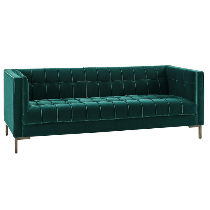 Buy farmhouse furniture La Riviera Mediterranean Luxe Velvet Sofa - Modern Cottage Farmhouse Furniture