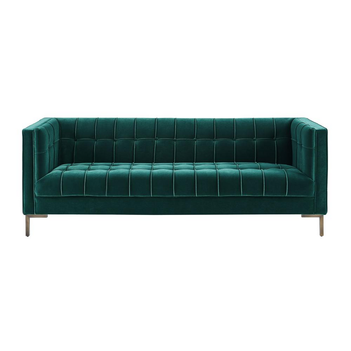 Buy farmhouse furniture La Riviera Mediterranean Luxe Velvet Sofa - Modern Cottage Farmhouse Furniture