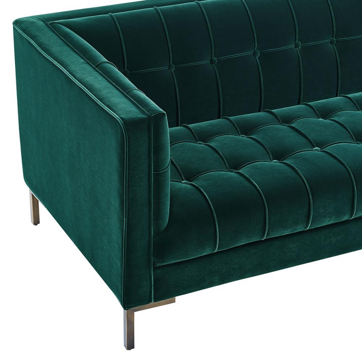 Buy farmhouse furniture La Riviera Mediterranean Luxe Velvet Sofa - Modern Cottage Farmhouse Furniture