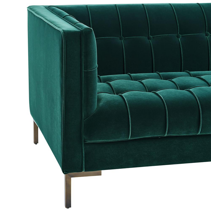 Buy farmhouse furniture La Riviera Mediterranean Luxe Velvet Sofa - Modern Cottage Farmhouse Furniture