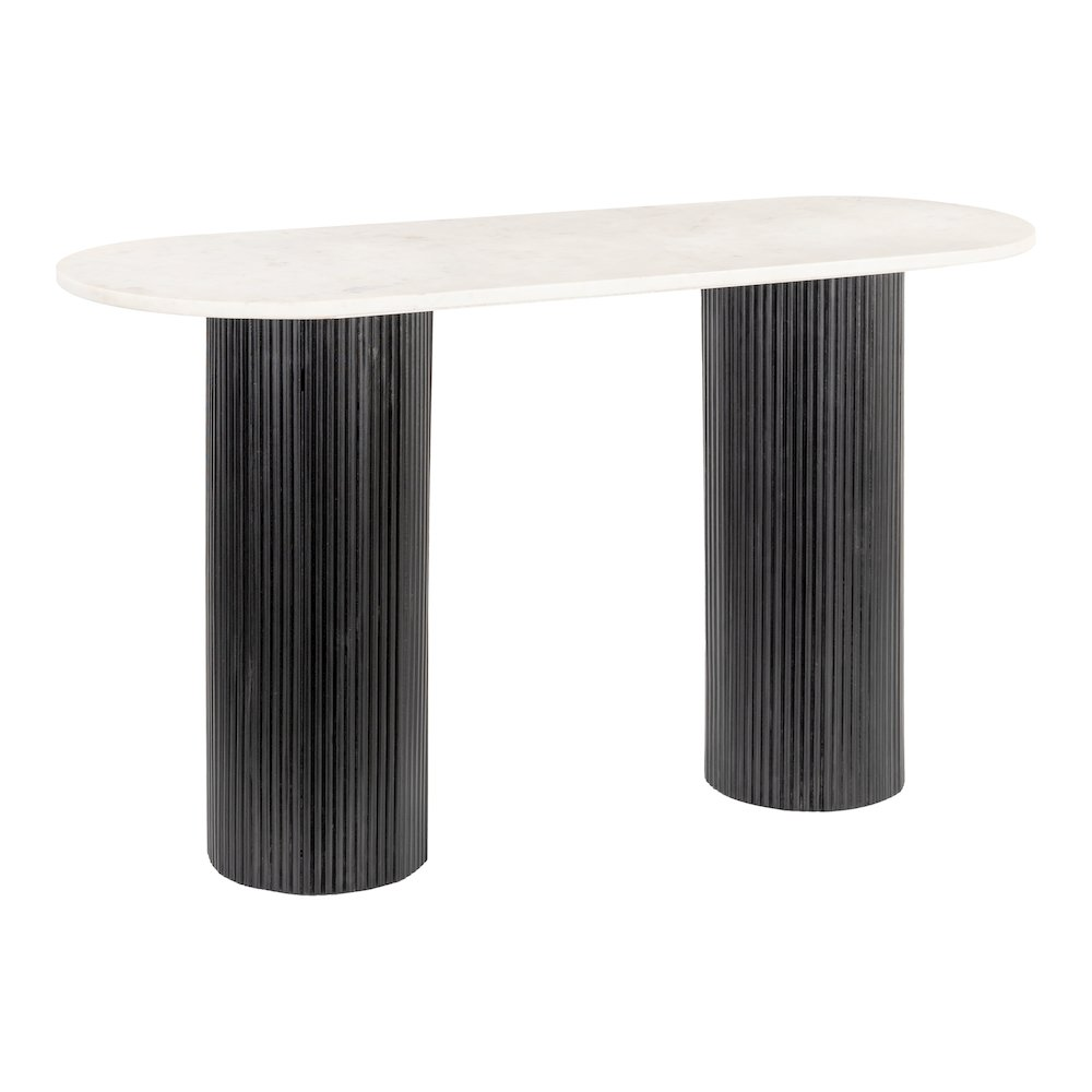 Buy farmhouse furniture Izola Foyer Farmhouse Console Table White &amp; Black - Modern Cottage Farmhouse Furniture
