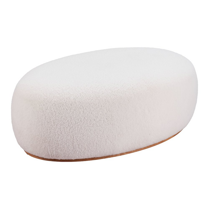 Buy farmhouse furniture Amber White Sherpa Ottoman | Plush Teddy Fabric Luxury Footrest | Supports 330 lbs - Modern Cottage Farmhouse Furniture