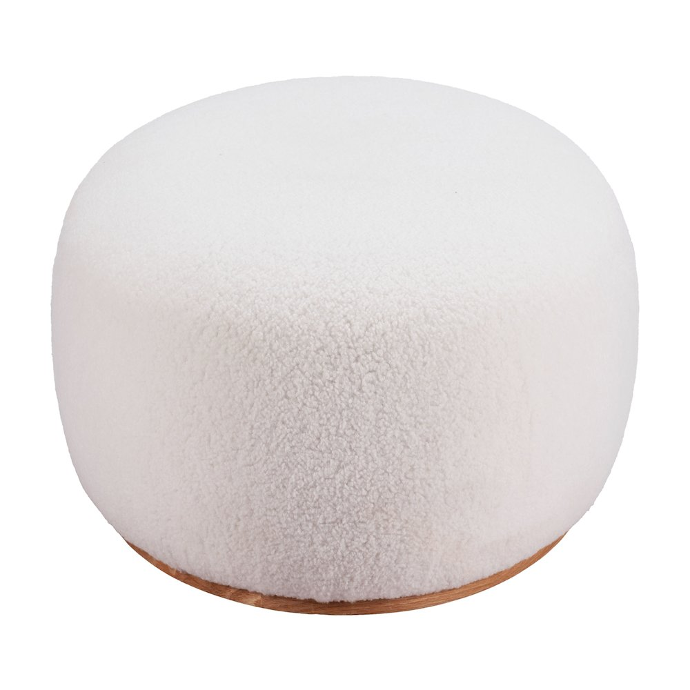 Buy farmhouse furniture Amber White Sherpa Ottoman | Plush Teddy Fabric Luxury Footrest | Supports 330 lbs - Modern Cottage Farmhouse Furniture