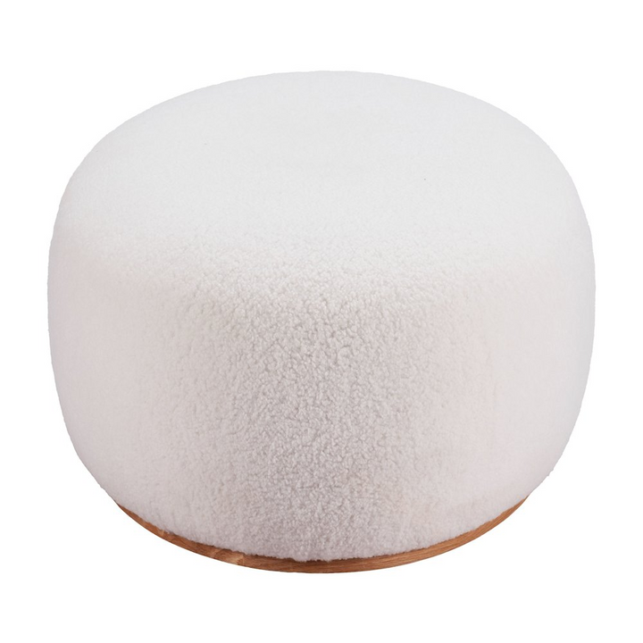 Buy farmhouse furniture Amber White Sherpa Ottoman | Plush Teddy Fabric Luxury Footrest | Supports 330 lbs - Modern Cottage Farmhouse Furniture