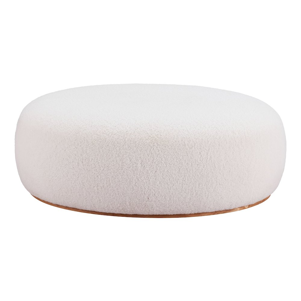 Buy farmhouse furniture Amber White Sherpa Ottoman | Plush Teddy Fabric Luxury Footrest | Supports 330 lbs - Modern Cottage Farmhouse Furniture