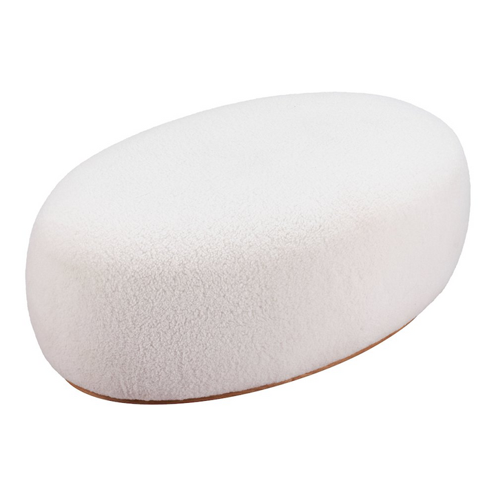 Buy farmhouse furniture Amber White Sherpa Ottoman | Plush Teddy Fabric Luxury Footrest | Supports 330 lbs - Modern Cottage Farmhouse Furniture