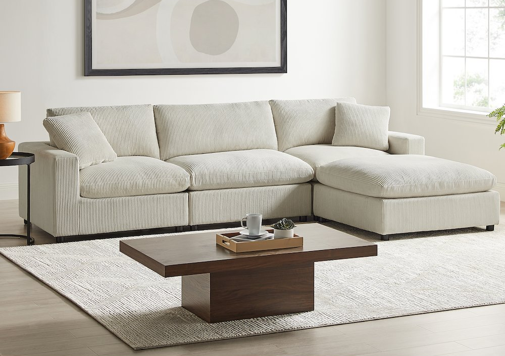 Buy farmhouse furniture La Casella • Cottage Farmhouse Modular 4-Piece XL Sectional Sofa - Modern Cottage Farmhouse Furniture