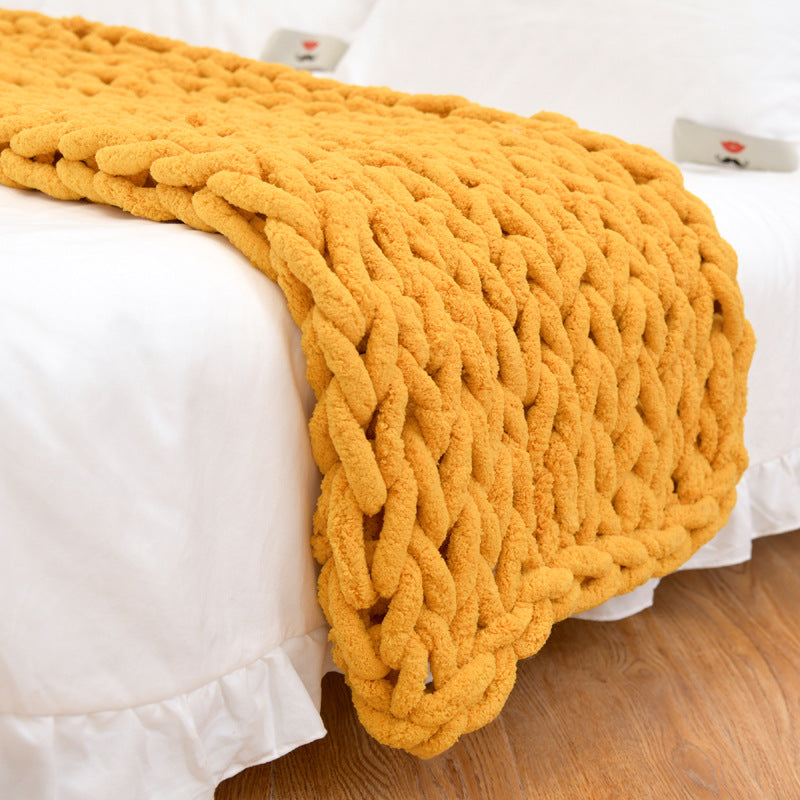 Buy farmhouse furniture Handmade Thick Beige Brown Modern Farmhouse Cottage Throw Blanket - Modern Cottage Farmhouse Furniture