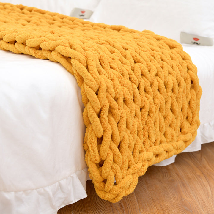 Buy farmhouse furniture Handmade Thick Beige Brown Modern Farmhouse Cottage Throw Blanket - Modern Cottage Farmhouse Furniture