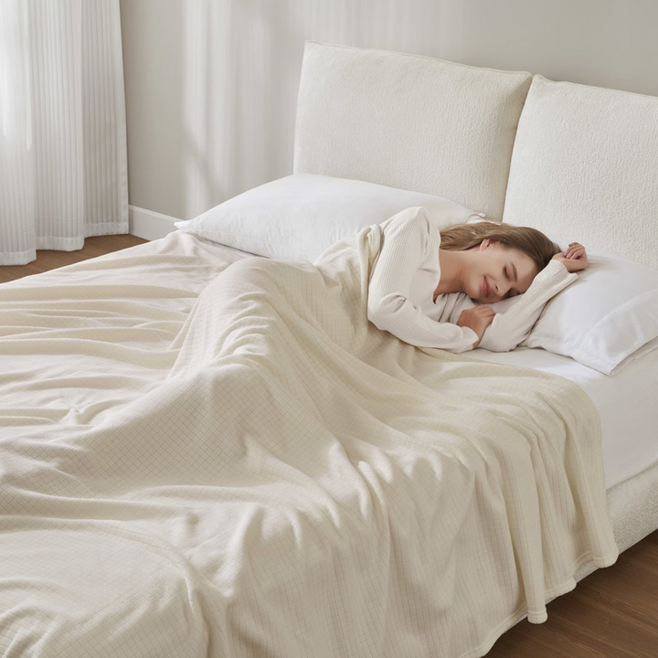 Buy farmhouse furniture Microfleece Blanket in Taupe Color - Modern Cottage Farmhouse Furniture