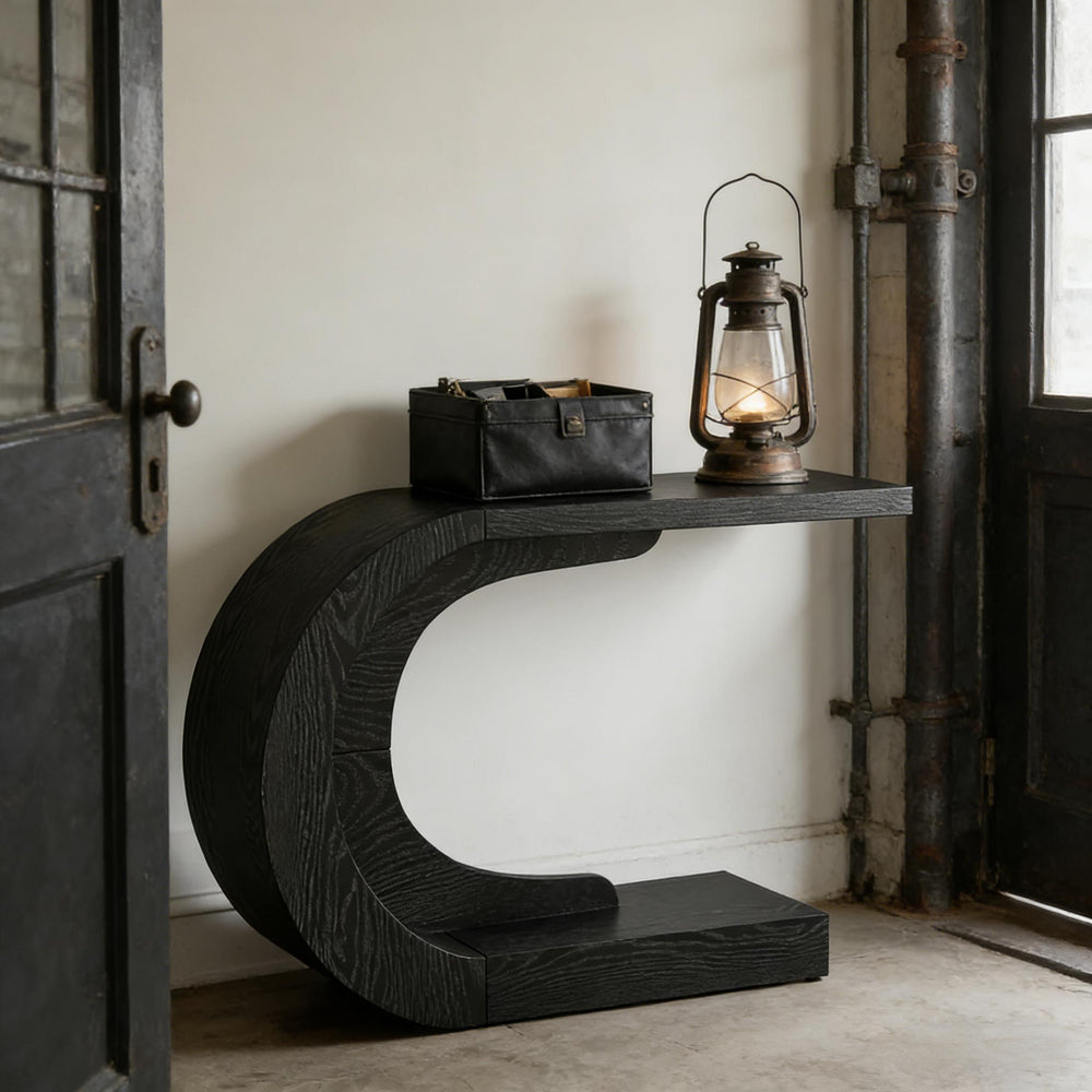 Buy farmhouse furniture Modern Italian Black Moon End Table - Modern Cottage Farmhouse Furniture