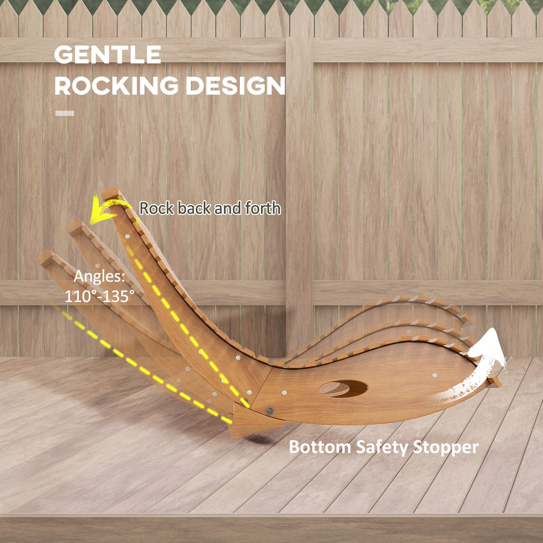 Buy farmhouse furniture Outdoor S-Shape Rocking Chair | Fir &amp; Pine Wood Modern Farmhouse Porch Rocker | 264 lb Capacity - Modern Cottage Farmhouse Furniture