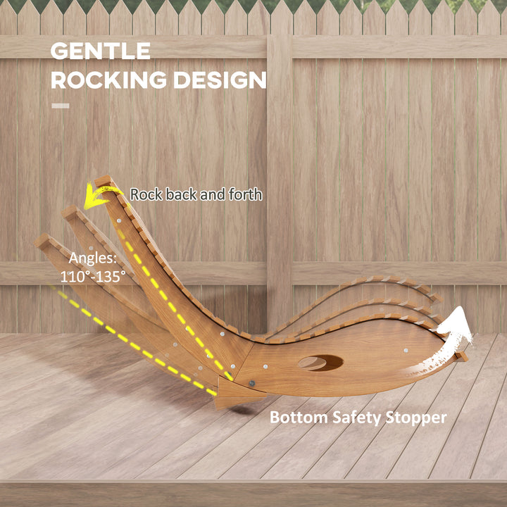 Buy farmhouse furniture Outdoor S-Shape Rocking Chair | Fir &amp; Pine Wood Modern Farmhouse Porch Rocker | 264 lb Capacity - Modern Cottage Farmhouse Furniture