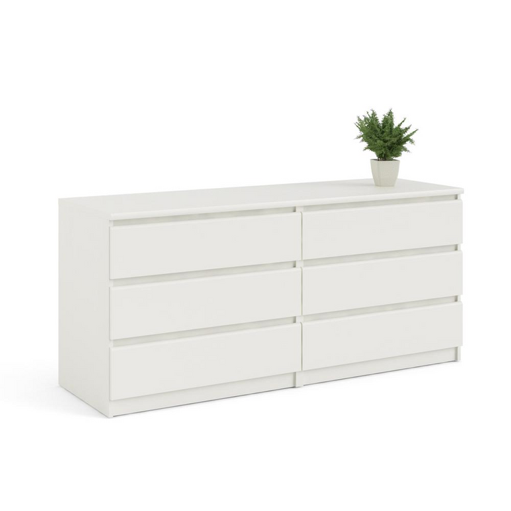 Buy farmhouse furniture Scottsdale 6 Drawer Double Dresser, White Wood Grain - Modern Cottage Farmhouse Furniture