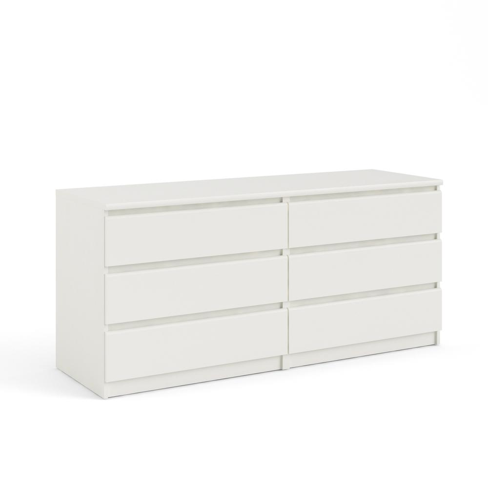 Buy farmhouse furniture Scottsdale 6 Drawer Double Dresser, White Wood Grain - Modern Cottage Farmhouse Furniture
