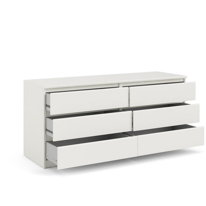 Buy farmhouse furniture Scottsdale 6 Drawer Double Dresser, White Wood Grain - Modern Cottage Farmhouse Furniture
