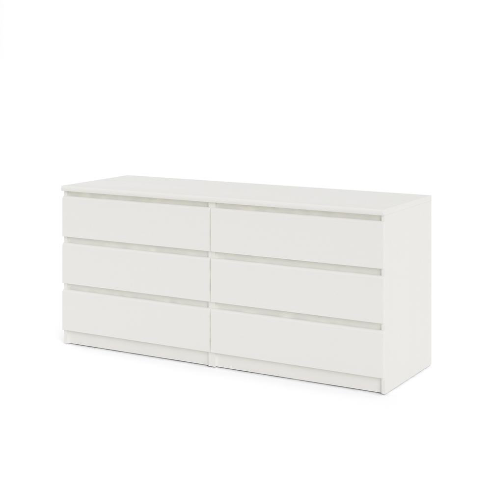 Buy farmhouse furniture Scottsdale 6 Drawer Double Dresser, White Wood Grain - Modern Cottage Farmhouse Furniture